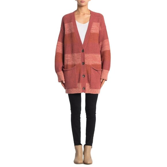 Free People OB1072401 Southport Oversized Beach Cardigan Blushes Combo ( XS ) - Picture 2 of 3